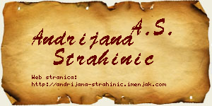 Andrijana Strahinić vizit kartica